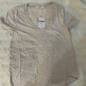 Tan v neck tshirt